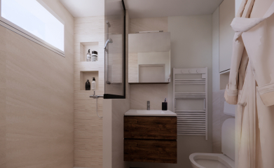 Conception 3D d&rsquo;une salle de bain &agrave; Vaur&eacute;al image 